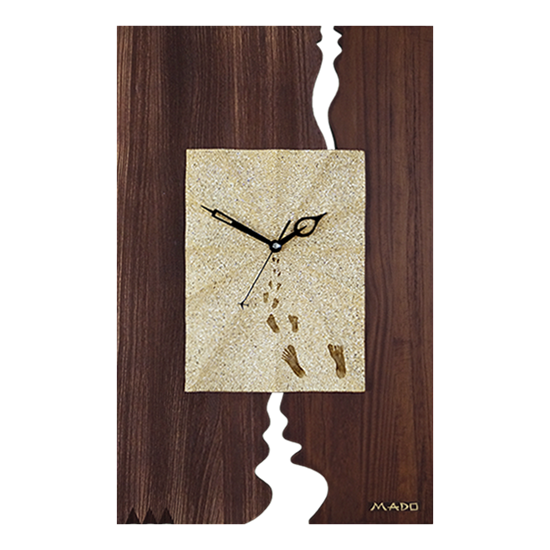 Большие настенные часы деревянные - Часы Mado "Уото-о оу суна" (Следы на песке) MD-082 в магазине в Самаре купить