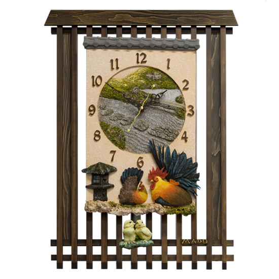Большие настенные часы деревянные маятниковые - Часы Mado "Катэи" (Семья) MD-586