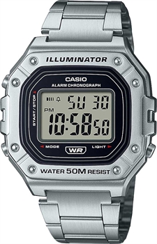 Мужские спортивные многофункциональные японские часы на браслете Sports - Casio W-218HD-1A