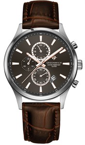 Мужские кварцевые английские часы с хронографом - Greenwich GW 053.12.34
