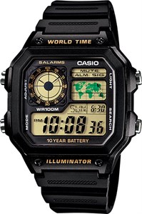 Мужские спортивные многофункциональные японские часы Sports - Casio AE-1200WH-1B