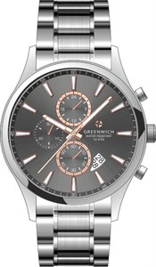 Мужские кварцевые английские часы с хронографом - Greenwich GW 053.10.34
