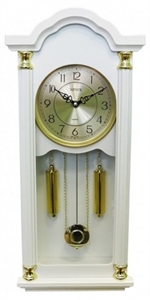 Настенные часы деревянные с боем - Sinix 2081 GAW белые