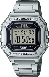 Мужские спортивные многофункциональные японские часы на браслете Sports - Casio W-218HD-1A