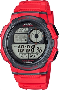 Мужские красные спортивные многофункциональные японские часы Sports - Casio AE-1000W-4A