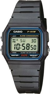 Мужские тонкие электронные  японские часы Sports - Casio F-91W-1