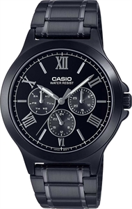 Мужские чёрные кварцевые японские часы Classic - Casio MTP-V300B-1A