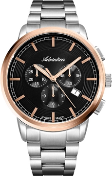 Мужские кварцевые швейцарские часы с хронографом с сапфировым стеклом - Adriatica A8307.R1R6CH