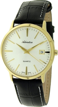 Мужские швейцарские часы кварцевые с сапфировым стеклом - Adriatica A1243.1213Q