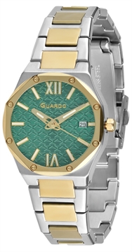 Женские кварцевые наручные часы с зелёным циферблатом - GUARDO Premium 12713-3