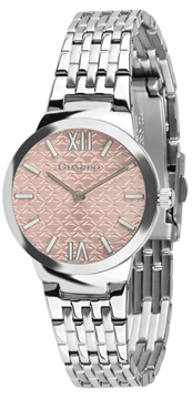 Женские кварцевые наручные часы с розовым циферблатом - GUARDO Premium 12736-1