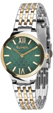 Женские кварцевые наручные часы с зелёным циферблатом - GUARDO Premium 12736-3
