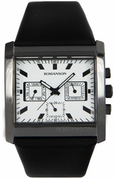Мужские кварцевые корейские часы - Romanson DL6134MB(WH)