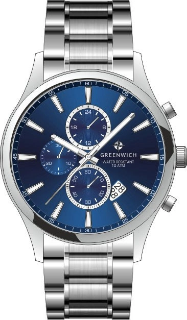 Мужские кварцевые английские часы с хронографом - Greenwich GW 053.10.36